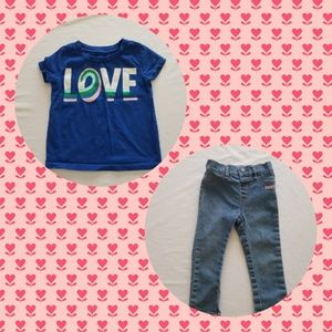 New Toddler tee & Jeans 2t & 24m